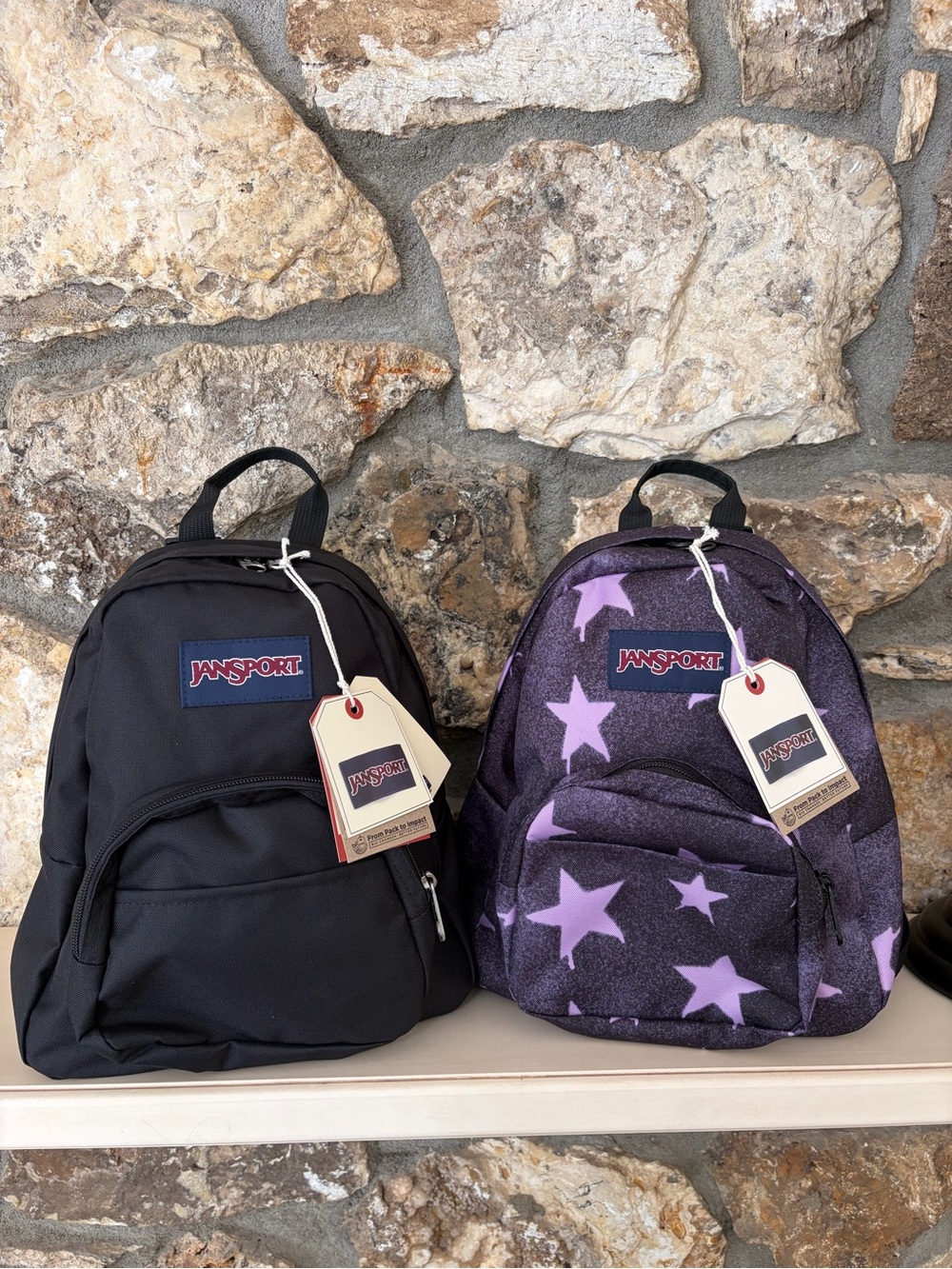 NWT Jansport Half Pint Backpack choose  Sprayed Stars Pastel Lilac OR Black